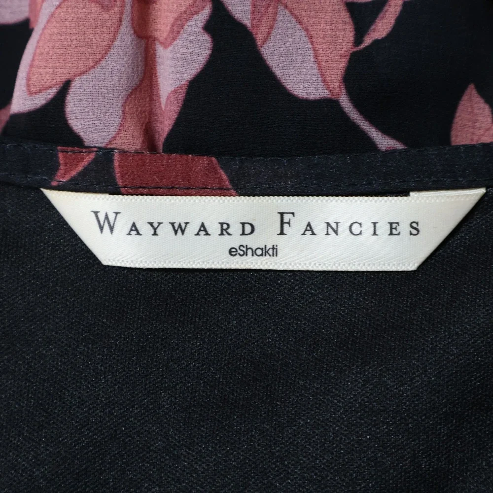 Wayward Fancies eShakti Floral Midi Dress Womens 2X Black Boho Witchy